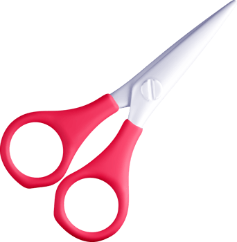 Colorful 3D Scissors with Comfortable Grip png