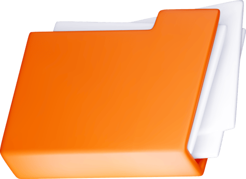 Modern 3D Folder Design with Orange Accent png