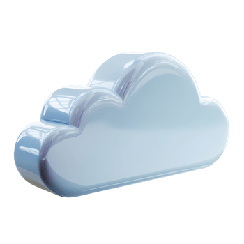 Glossy Light Blue Cloud Illustration with Transparent Background for Easy Integration png
