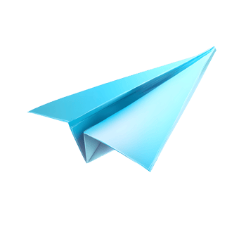 Blue Paper Airplane Illustration on Transparent Background png