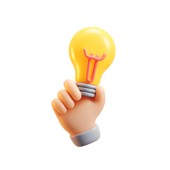 Cartoon Hand Holding Lightbulb Illustration on Transparent Background png