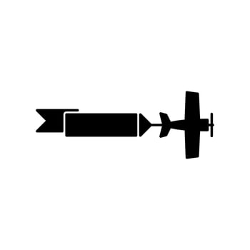 Airplane Icon with a Trailing Ribbon for Promotion vector