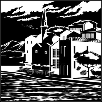Picturesque ancient quay vector
