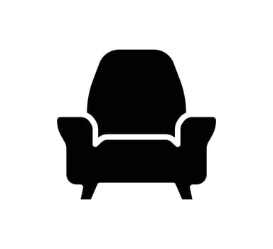 Elegant Silhouette of a Modern Armchair in Minimalist Style vector