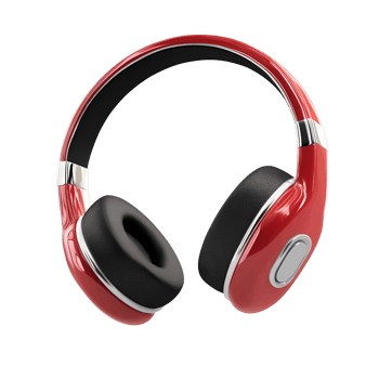 Red and Black Headphones Isolated on Transparent Background Stylish red png