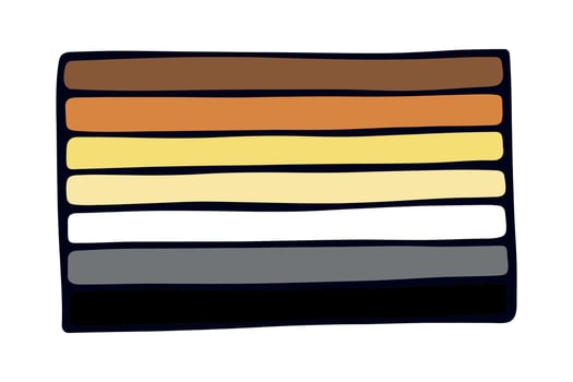 three Colorful Bear pride flag Happy pride day LGBTQ community Pride Month hand drawn doodle for posters, stickers, logo, cards vector