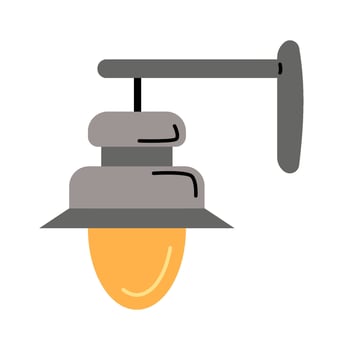 Vintage street light flat icon Decorative outside wall lamp vector