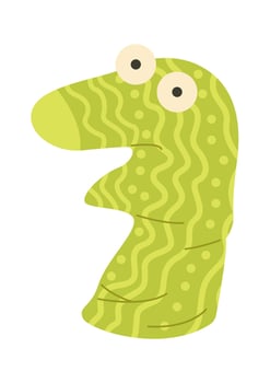 Cute soft cartoon socks puppet flat icon vector