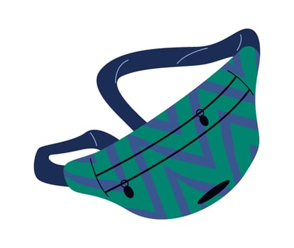 Waist bag with trendy design flat icon Illustration vector