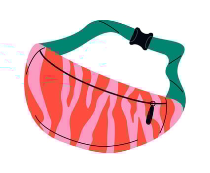 Waist bag with trendy design flat icon Flat Illustration Icon vector