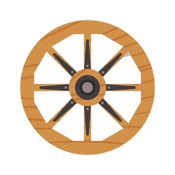 Vintage wooden wheels flat icon Flat Illustration vector