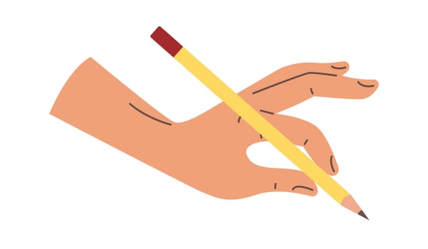 Hand with pencil flat icon Office supplies and stationery vector