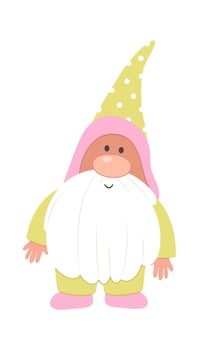 Cute easter gnomes flat icon Garden decor element Illustration vector
