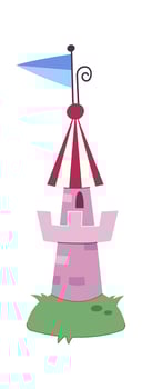 Fairy caste flat icon Puppet theater decor element vector