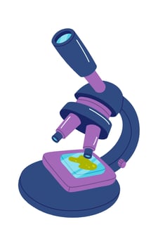Microscope flat icon Biology lesson element vector
