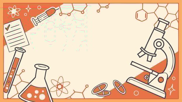 Science and Laboratory Background with Microscope and Chemical Elements vector
