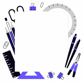 Creative Flat Lay Frame with Stationery and School Supplies for Back to School Season vector