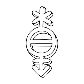 eight Hand drawn pangender poligender gender identity icon Symbol used to represent sex and gender vector