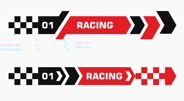 Set of simple car stripes. Car race stripes. Racing sticker design. Racing flag design. Graphic sport decal vinyl element. Automobile decoration. Racing car design vector