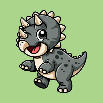 Cartoon dinosaur with spikes and smile vector