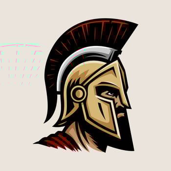 Spartan warrior helmet icon vector