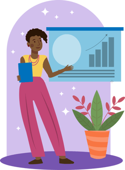black woman feminine business chart png