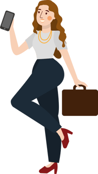 woman feminine business empowerment briefcase png