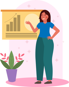 professional woman feminine business chart png