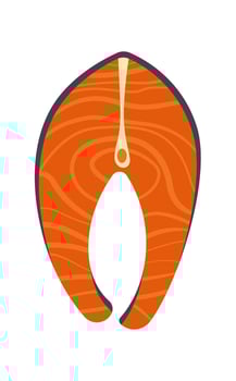 Salmon flat icon Allergen food vector