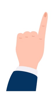 Hand flat icon Finger showing gesture Illustration vector