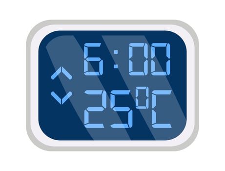 Thermostat flat icon Electric device showing temperature vector
