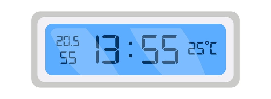 Thermostat display flat icon Electric screen showing temperature vector