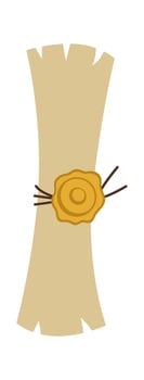 Scroll of parchment flat icon vector