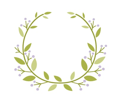 Wreath of tree twigs flat icon vector