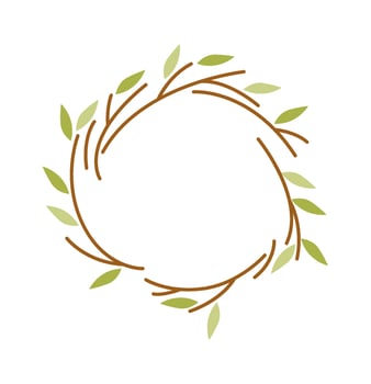 Wreath of tree twigs flat icon Illustration vector