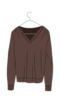 Trendy warm sweater on hanger flat icon vector