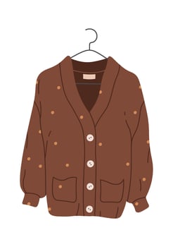 Warm sweater on clothes hanger flat icon vector