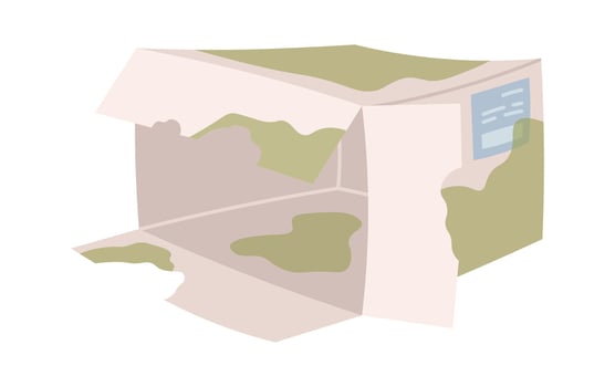 Dirty paper box for waste flat icon vector