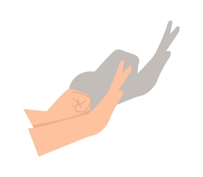 Make shadow hand animals flat icon Snail silhouette vector