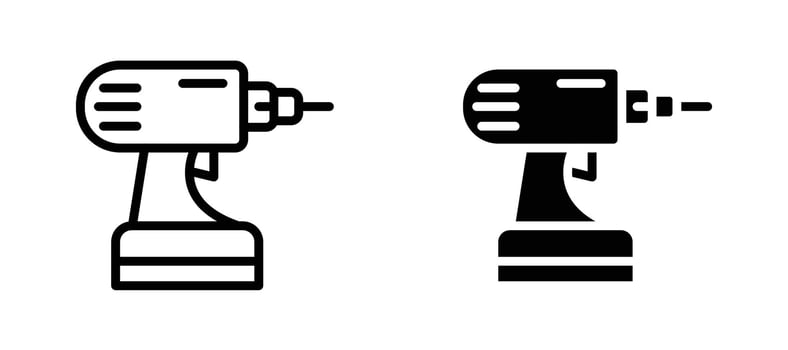 Drill icon stock illustration set vector
