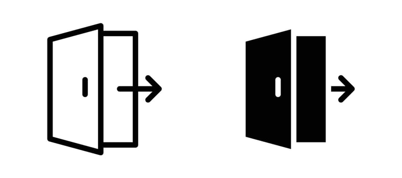 Exit icon stock illustration set vector