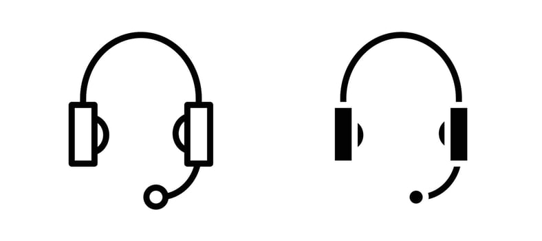 Headphones icon stock illustration set vector