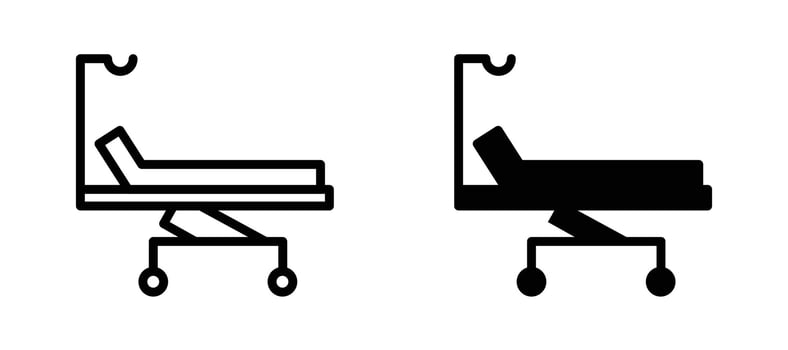 Hospital bed icon stock illustration set vector