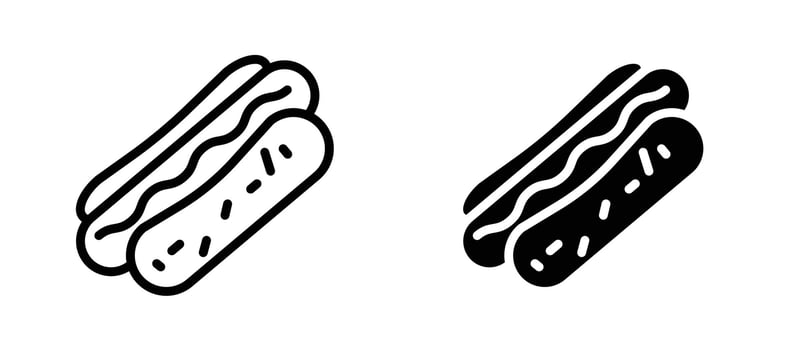 Hot dog icon stock illustration set vector