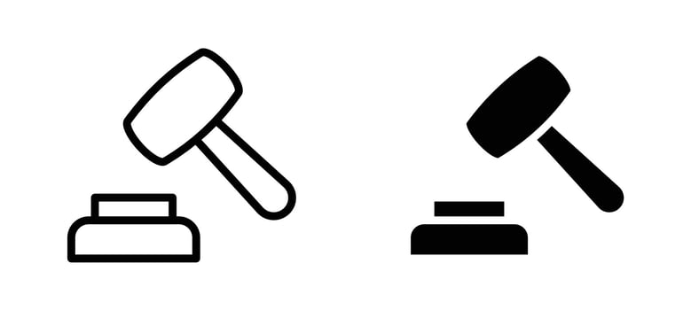 Law icon stock illustration set vector
