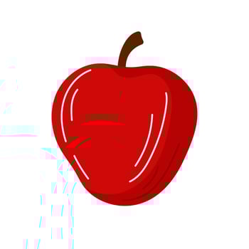 Red apple fruit logo in flat style isolated on a white background. vector