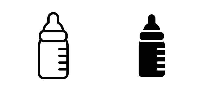 Milk bottle icon stock illustration set vector