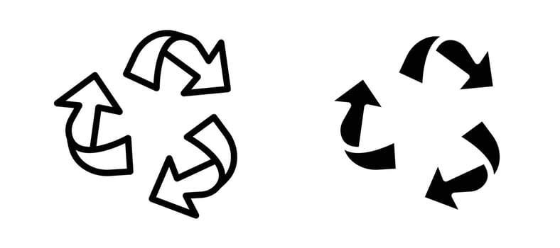Recycling icon stock illustration set vector