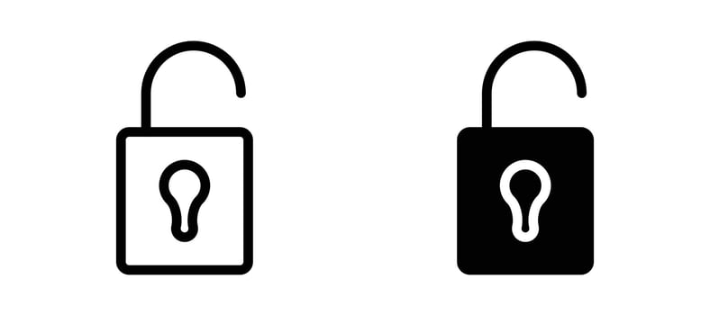 Unlock icon stock illustration set vector