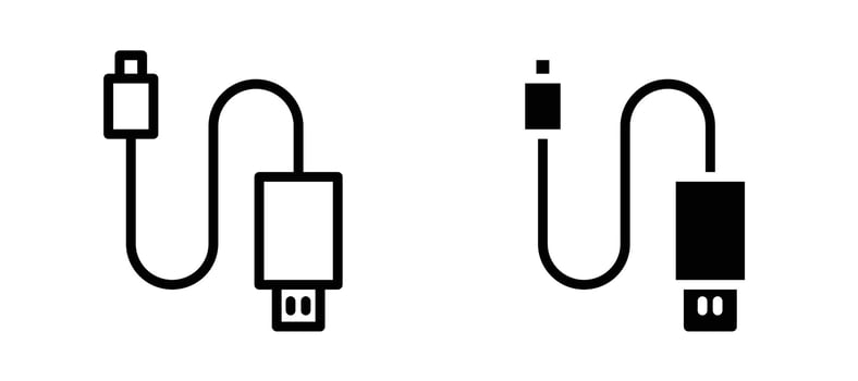 USB cable icon stock illustration set vector